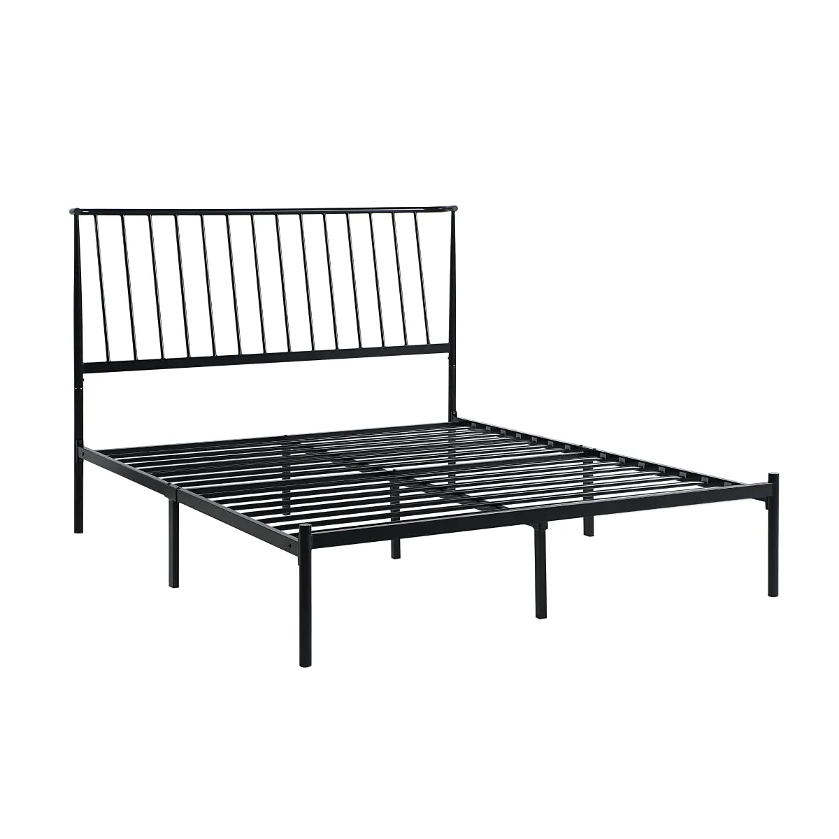 Queen Metal Platform Bed - Black Finish, No Box Spring Needed, Easy Assembly