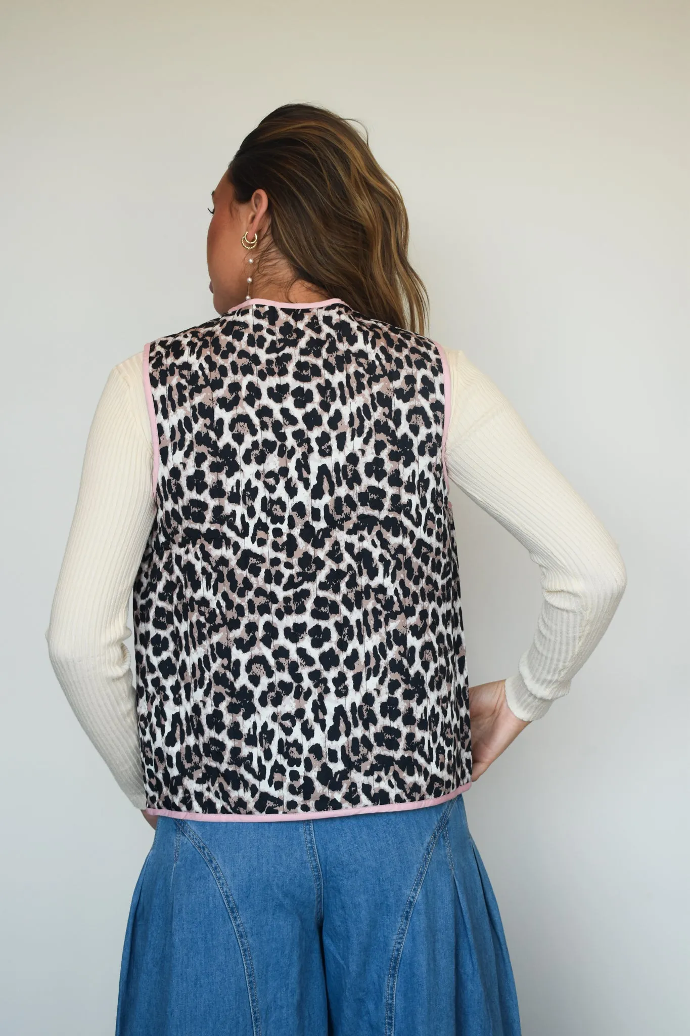 Quilted Leopard Sleeveless Vest