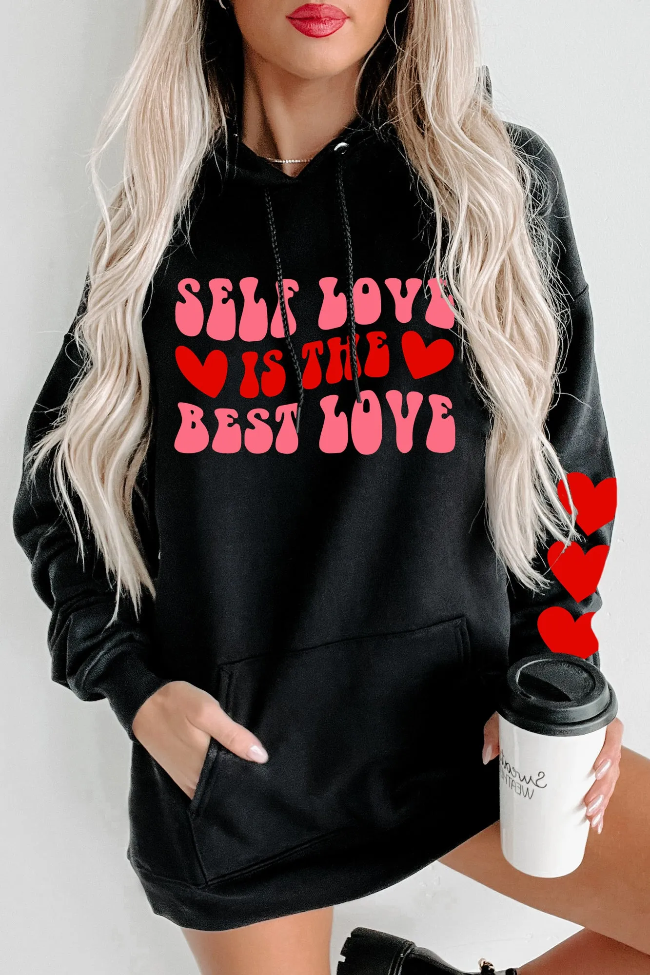 "Self Love Is The Best Love" Graphic Multiple Shirt Options (Black) - Print On Demand