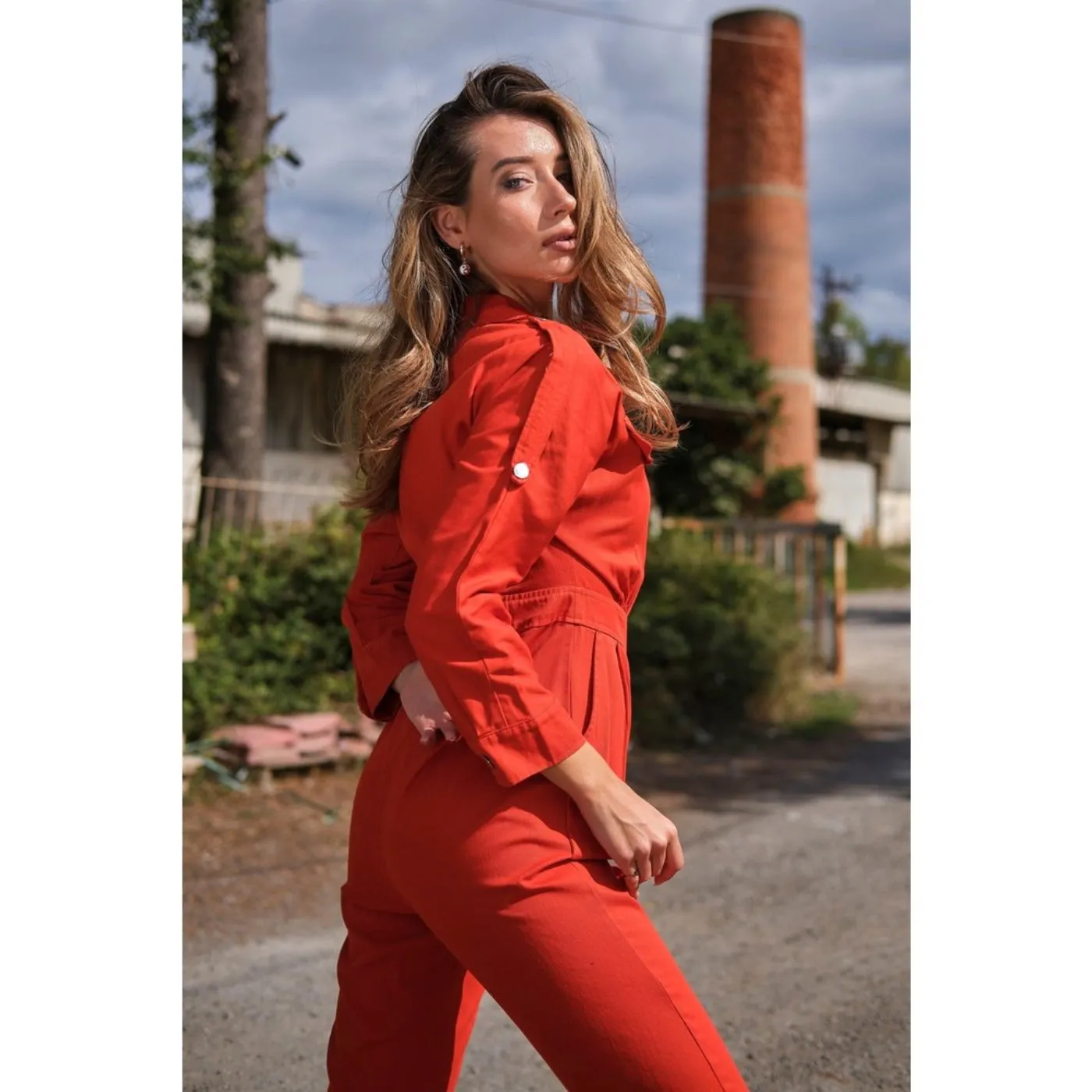 Red Blazer Jumpsuit