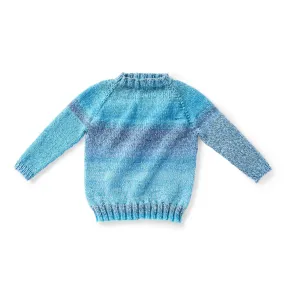 Red Heart Childs Top Down Knit Pullover