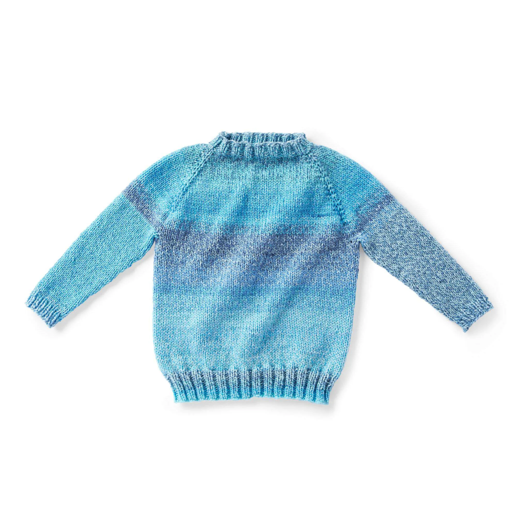 Red Heart Childs Top Down Knit Pullover