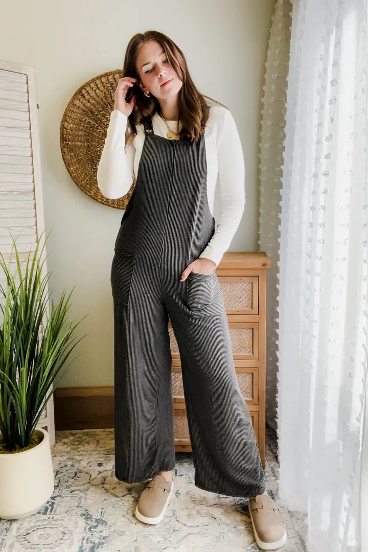 Ribbed Button Jumpsuit