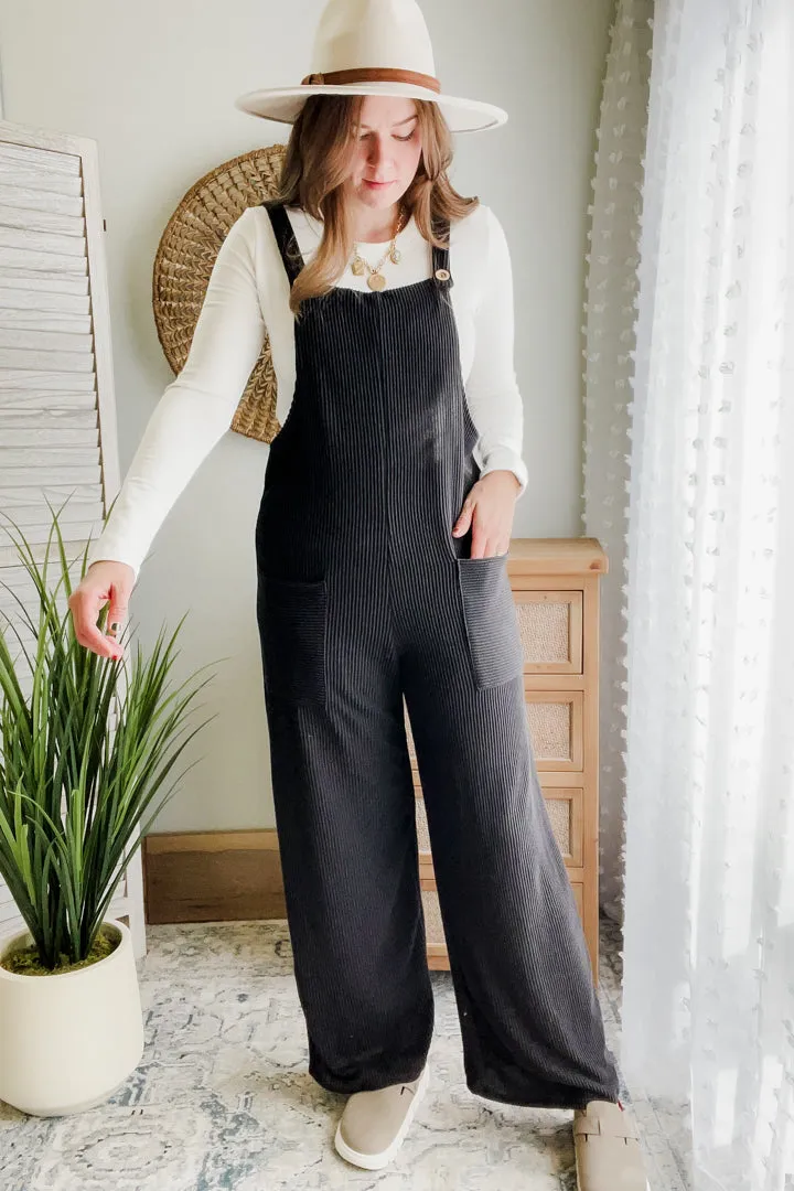 Ribbed Button Jumpsuit