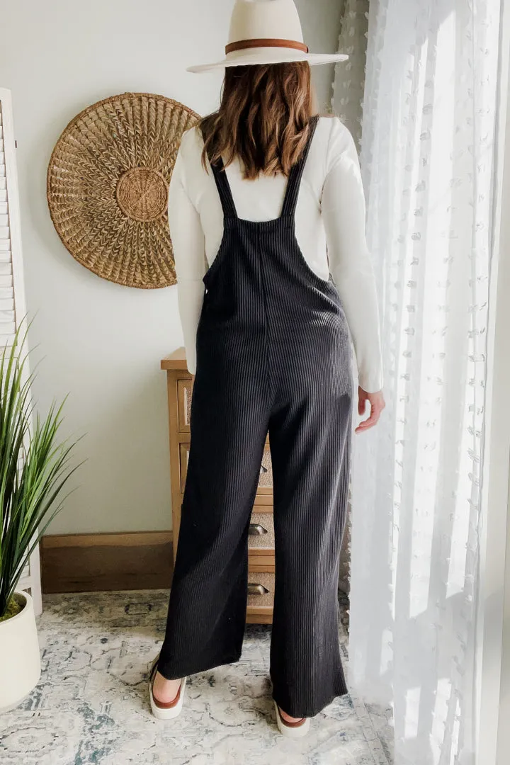 Ribbed Button Jumpsuit