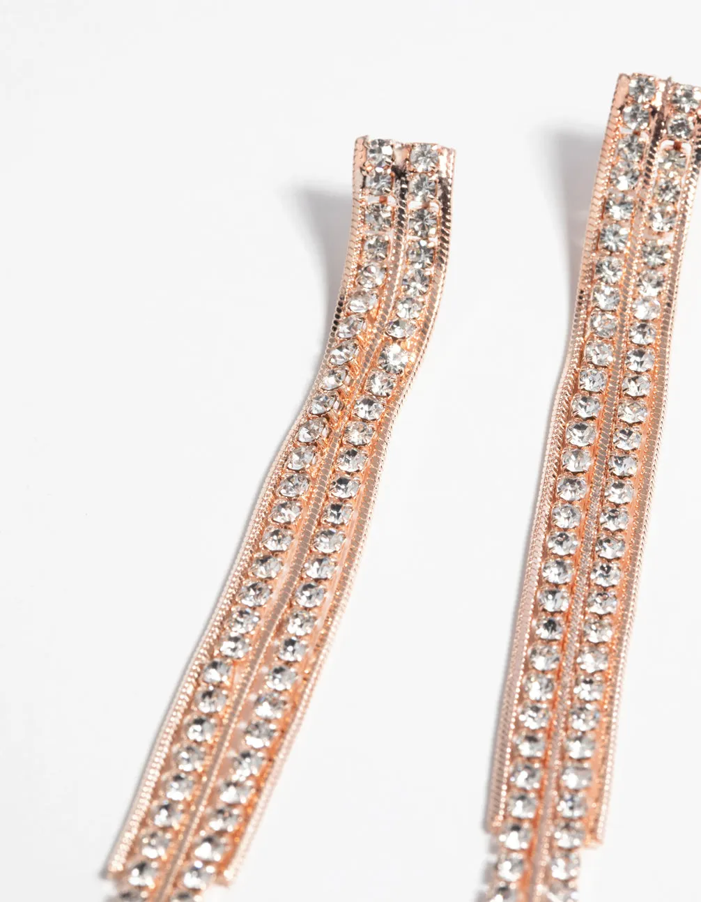 Rose Gold Diamante Stud Earring Set