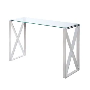 Rush X-Framed Tempered Glass Sofa Table