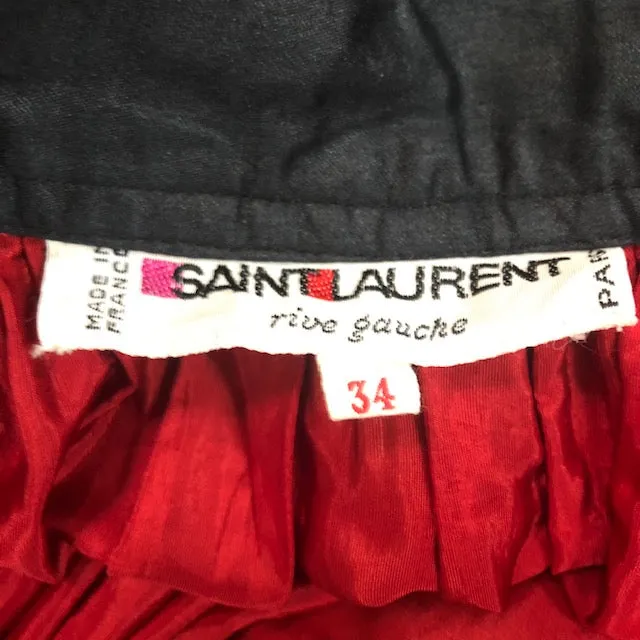 Saint Laurent Rive Gauche Layered Peasant skirt in Black and Red Floral