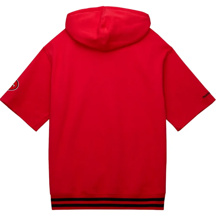 San Francisco 49ers Mitchell & Ness Youth Pre-Game Short Sleeve Pullover Hoodie - Scarlet