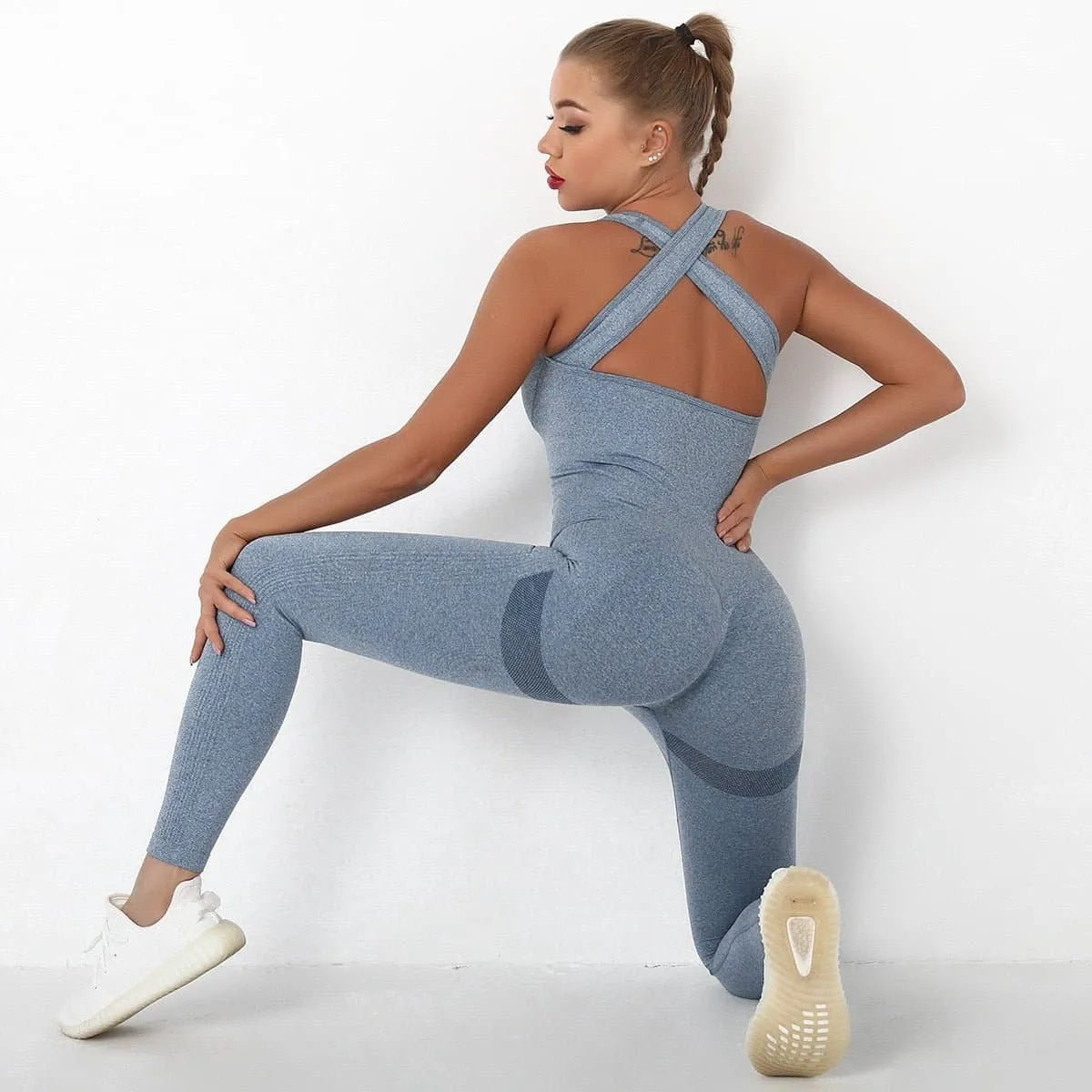 Seamless Yoga Sporty Jumpsuit for Women - Quick-Dry & Flexible