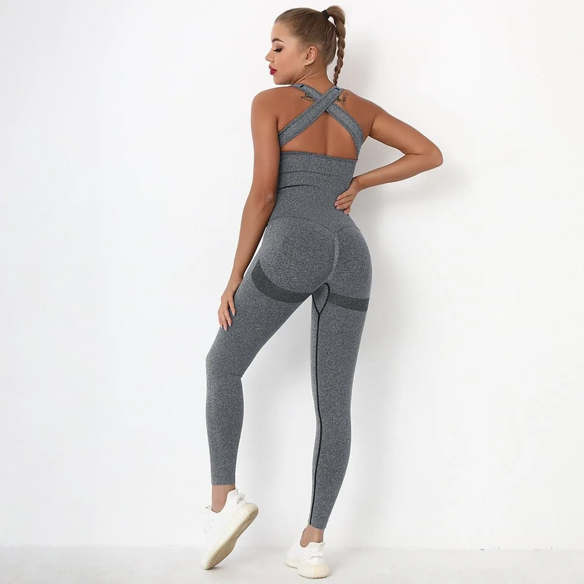 Seamless Yoga Sporty Jumpsuit for Women - Quick-Dry & Flexible