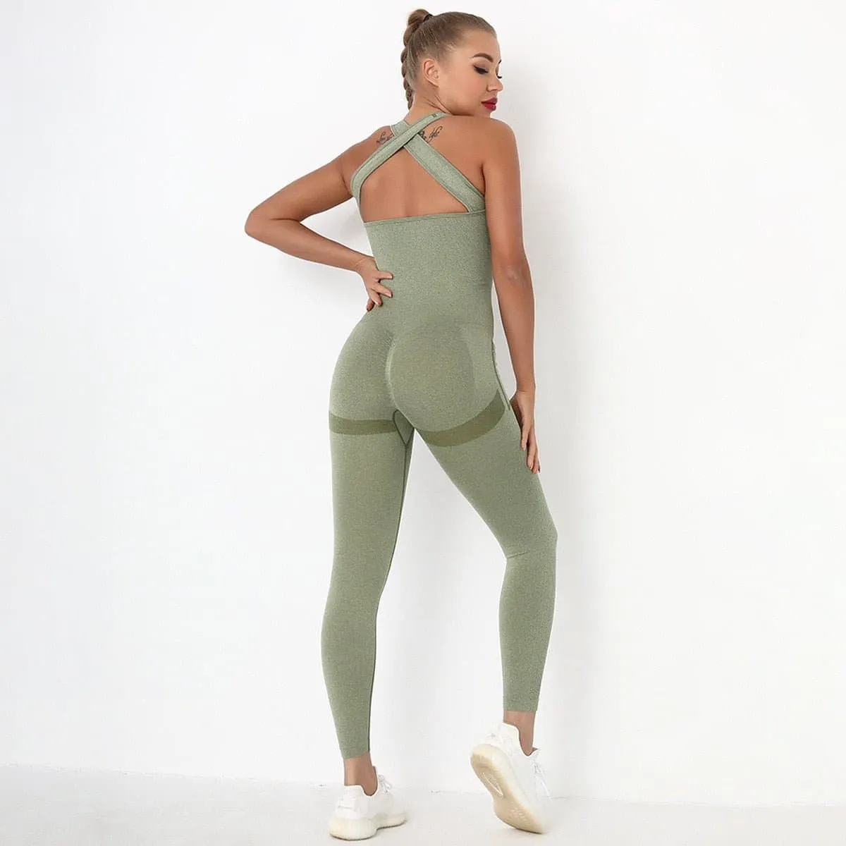 Seamless Yoga Sporty Jumpsuit for Women - Quick-Dry & Flexible