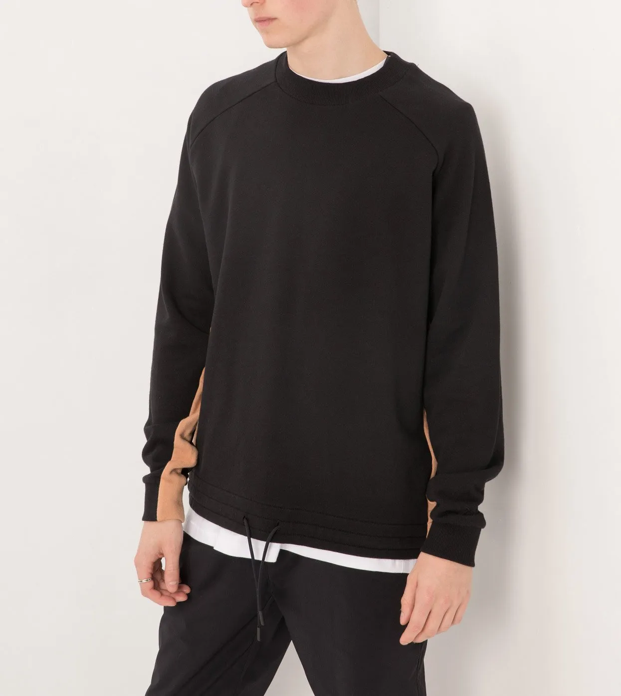 Sideline Box Crew Sweat Black/Biscuit