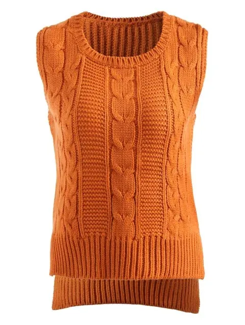 Stylish Knit High Low Knit Vest