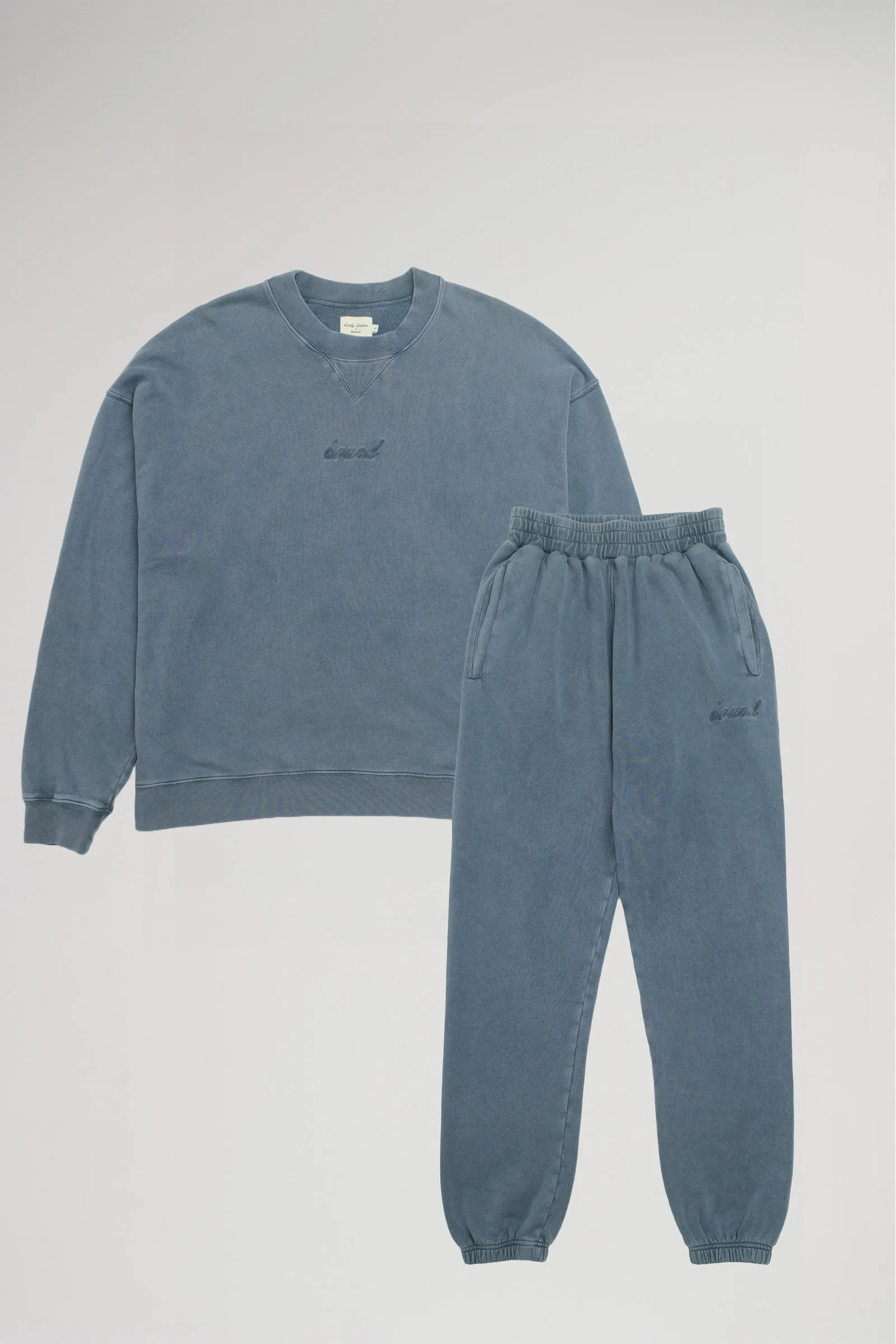 SUSTAIN WASHED BLUE SWEATER & JOGGERS SET