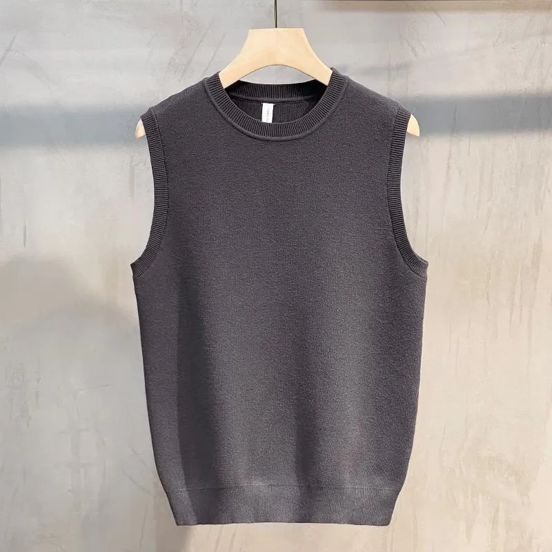 Sweater Vest Men Spring New Arrival Sleeveless Basic O-neck Knitwear Korean Style Trendy Solid Handsome Streetwear BF All-match