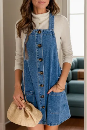 Sweet Fall Cotton Overall Dress