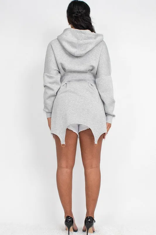 TEEK - Grey Casual Hoodie Dress