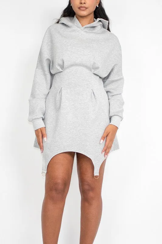 TEEK - Grey Casual Hoodie Dress