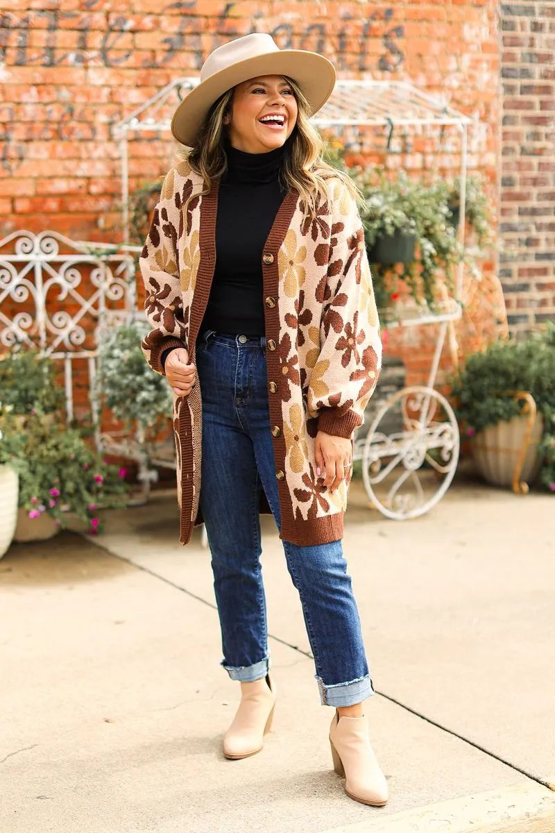 The Arabella Brown Floral Cardigan