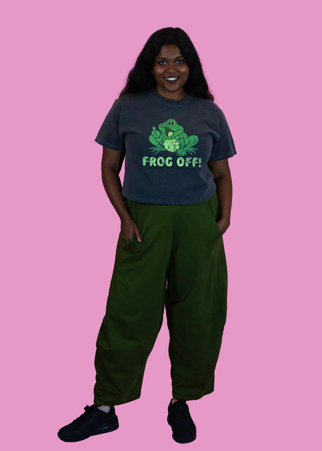 The Edit - Moss Green Cropped Cocoon Joggers