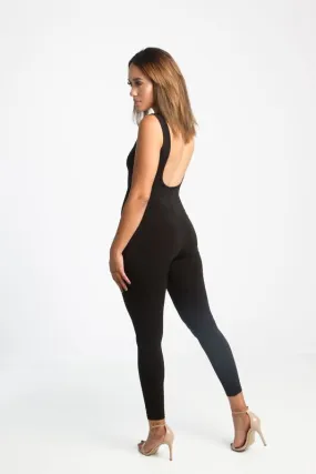 THE MYSTYLEMODE BLACK U BACK JUMPSUIT