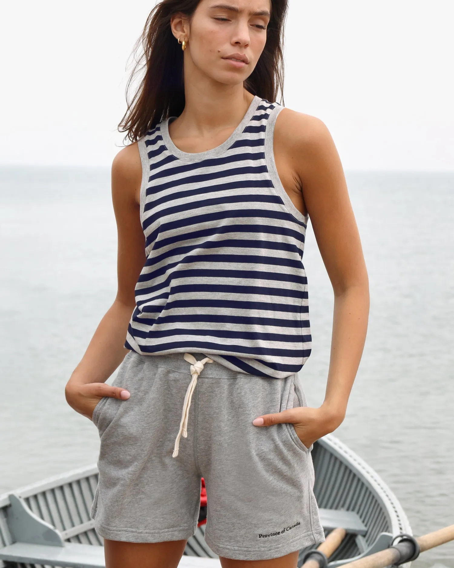 Tuesday Tank Top Navy Stripe - Unisex