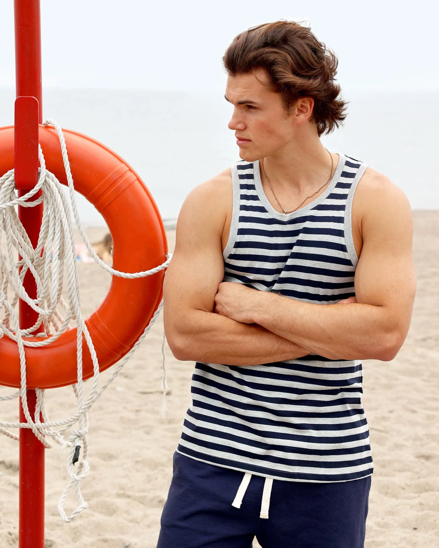 Tuesday Tank Top Navy Stripe - Unisex