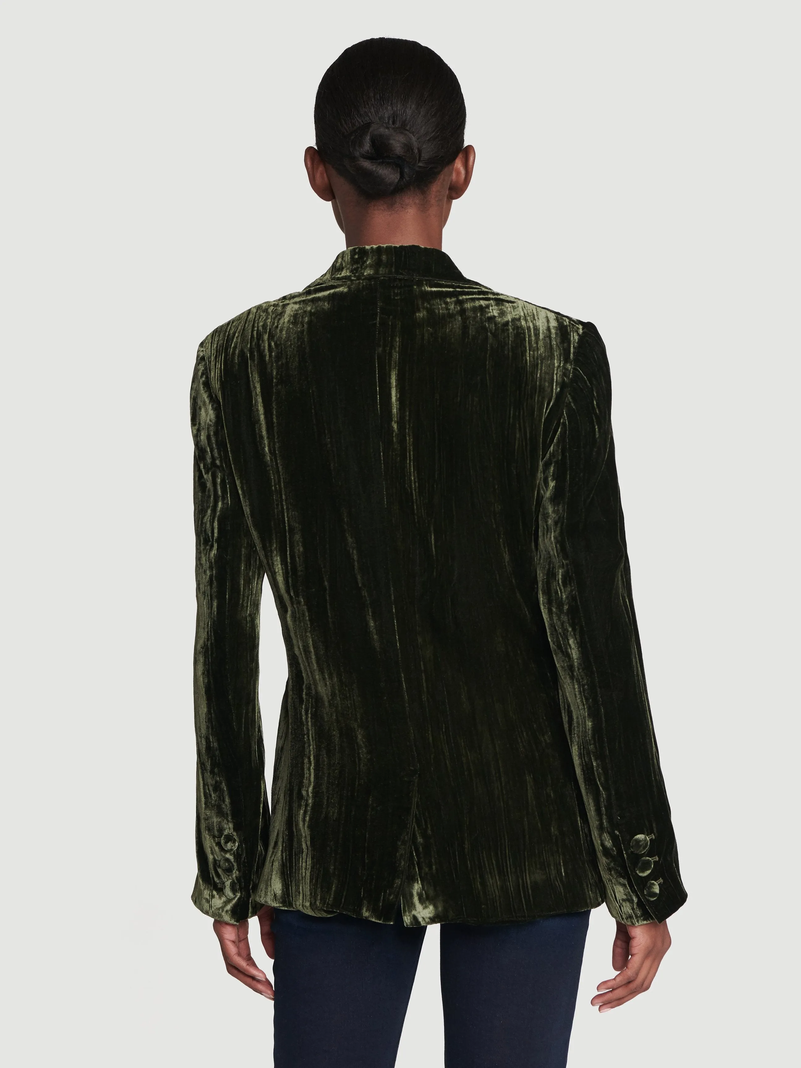 Velvet Classic Blazer -- Deep Moss