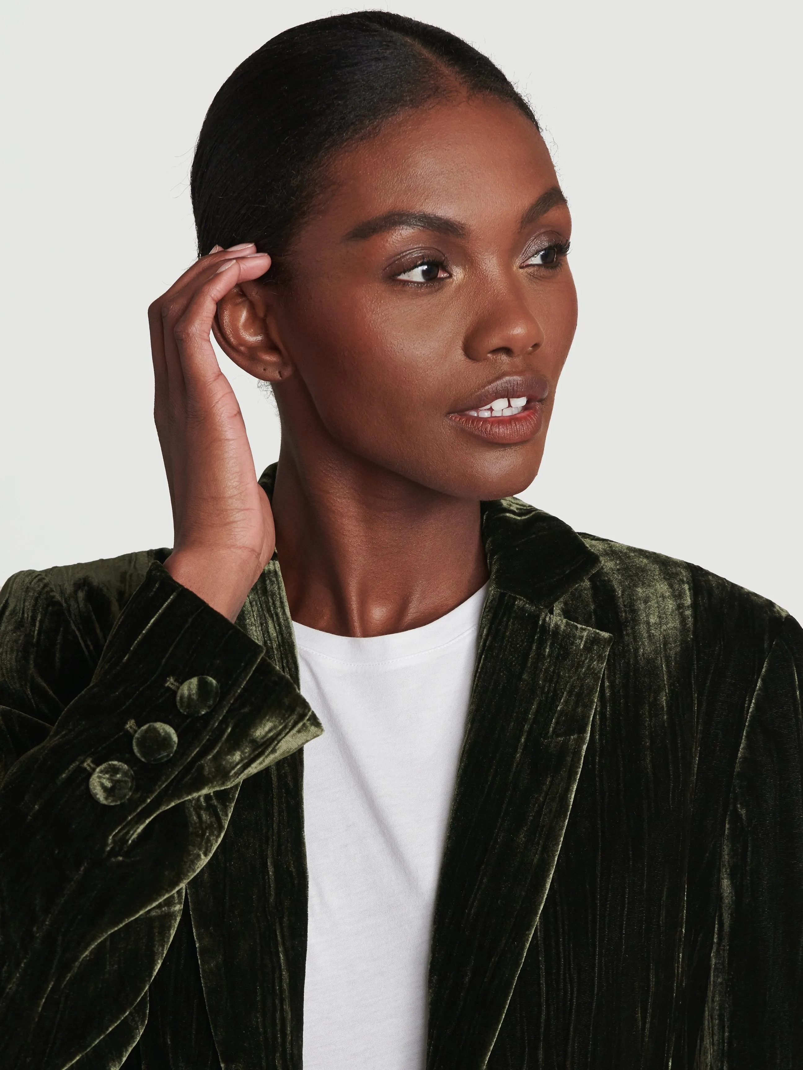 Velvet Classic Blazer -- Deep Moss