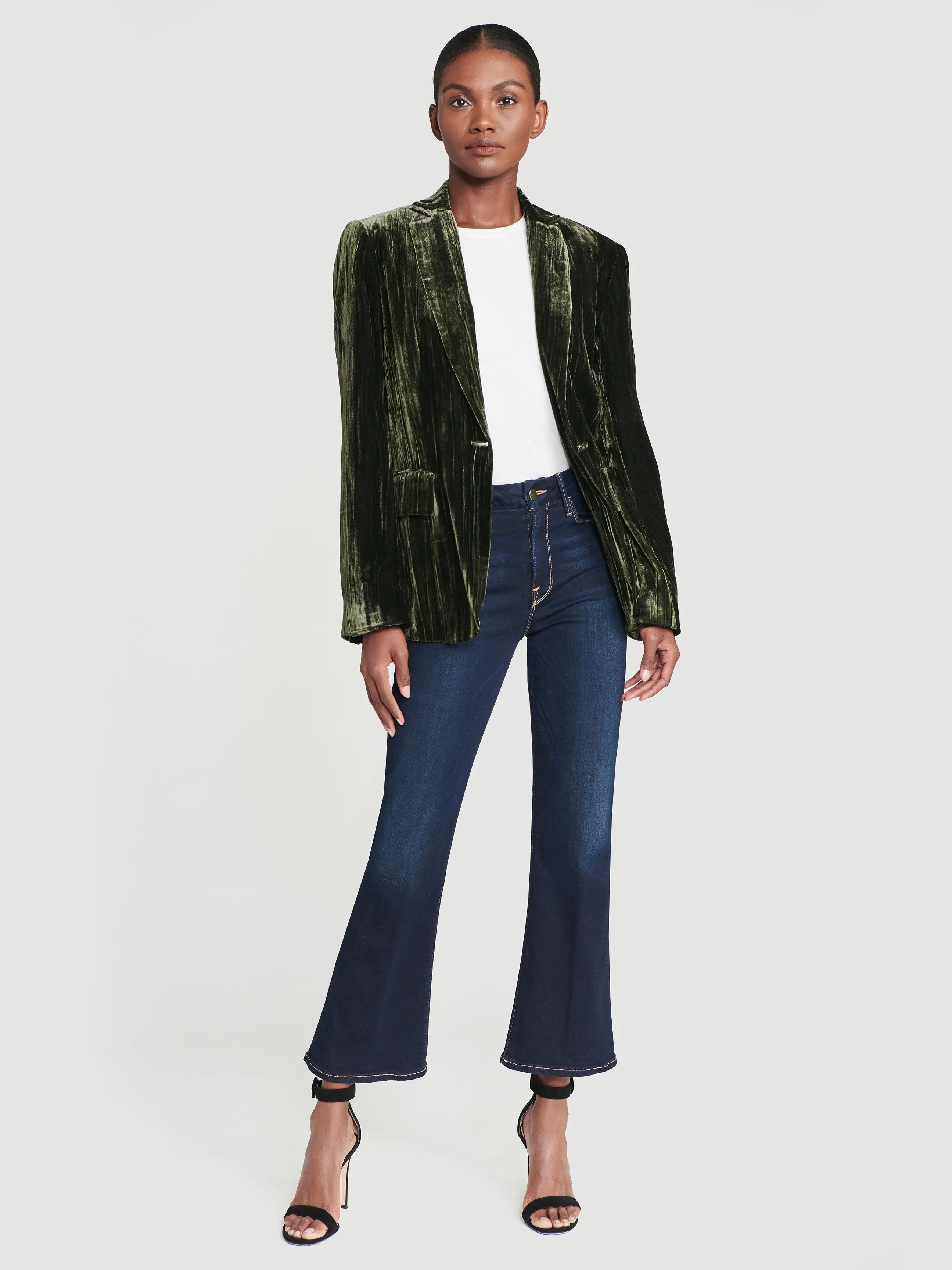 Velvet Classic Blazer -- Deep Moss