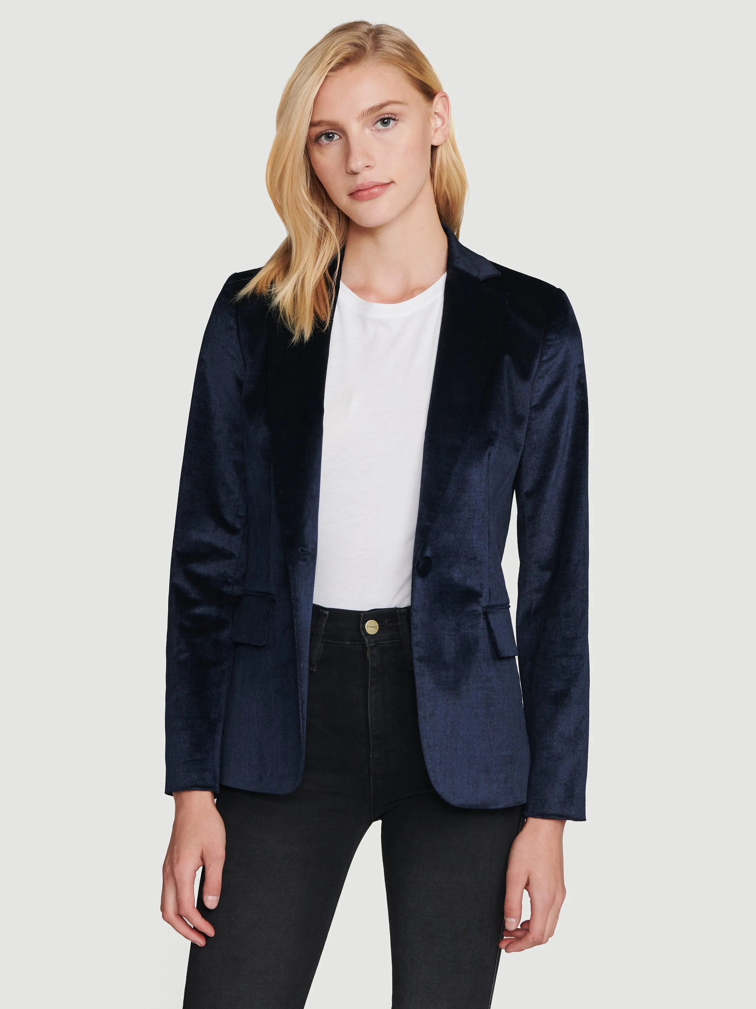 Velvet Classic Blazer -- Navy