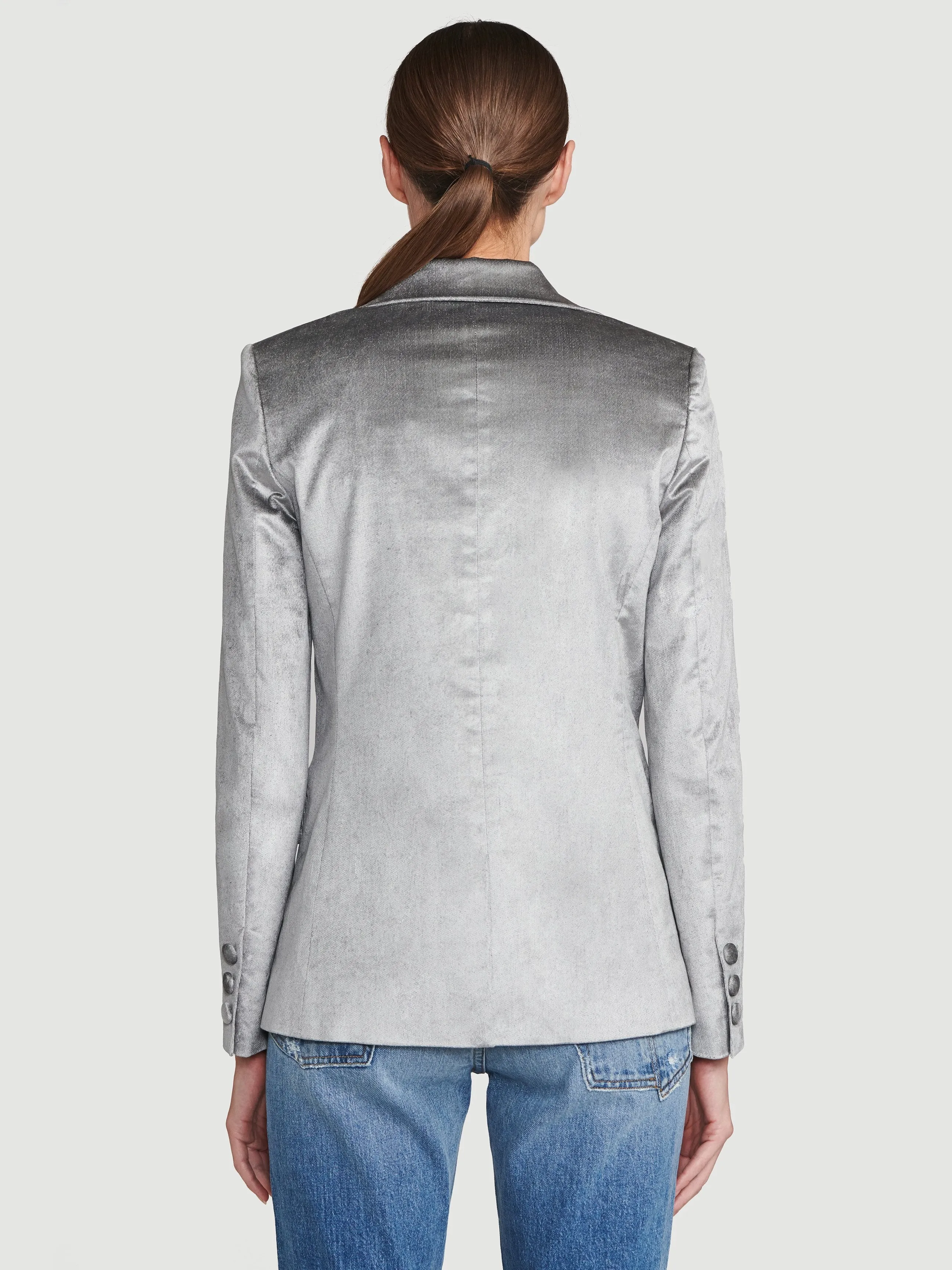 Velvet Classic Blazer -- Silver