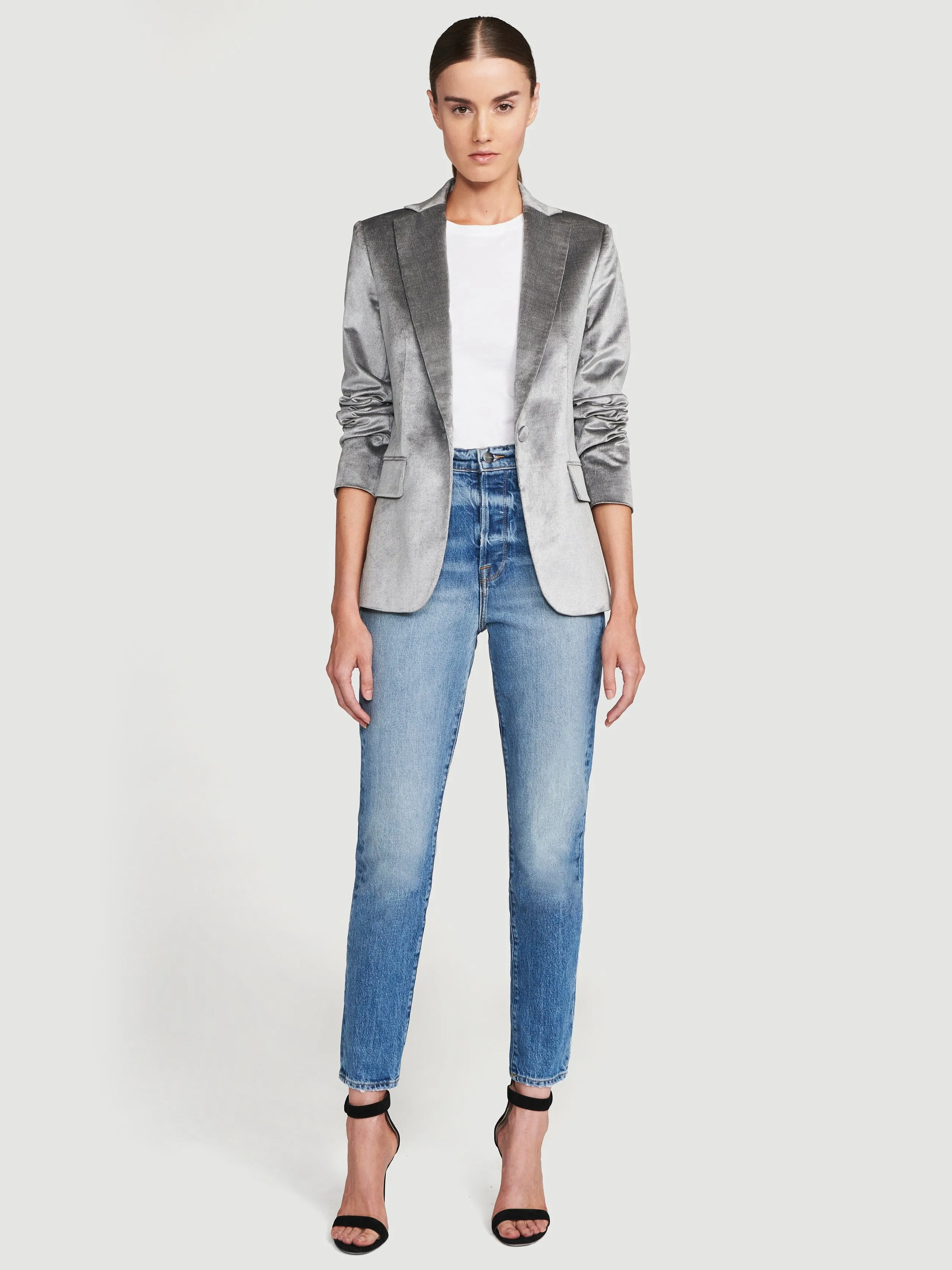 Velvet Classic Blazer -- Silver