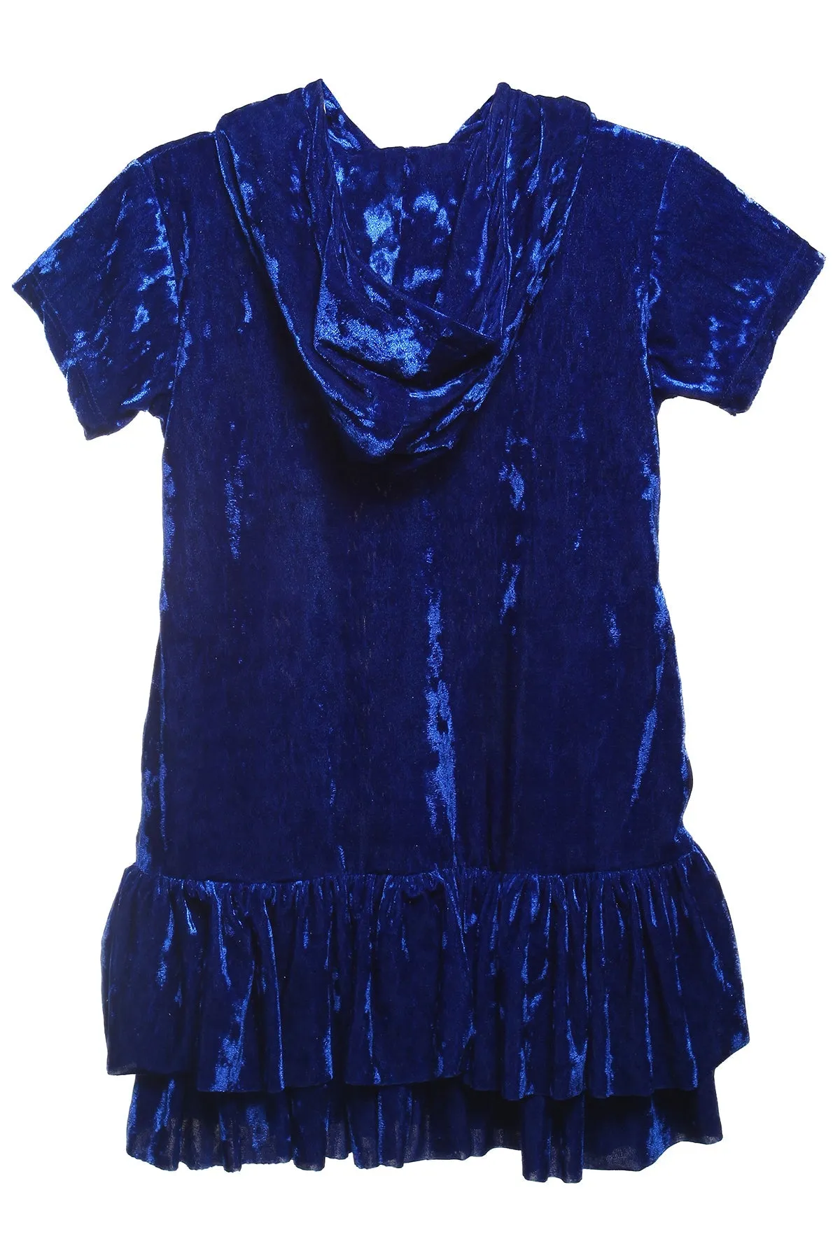 Velvet Hoodie Ruffle Girls Dress