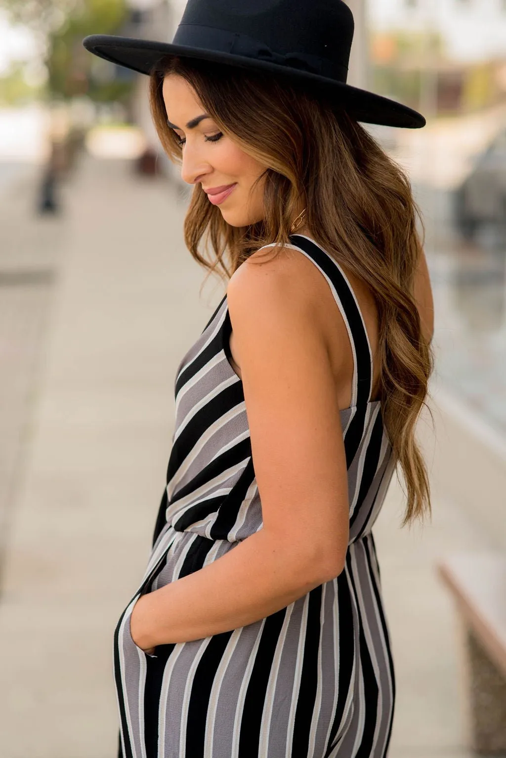 Vertical Striped Tank Jumpsuit