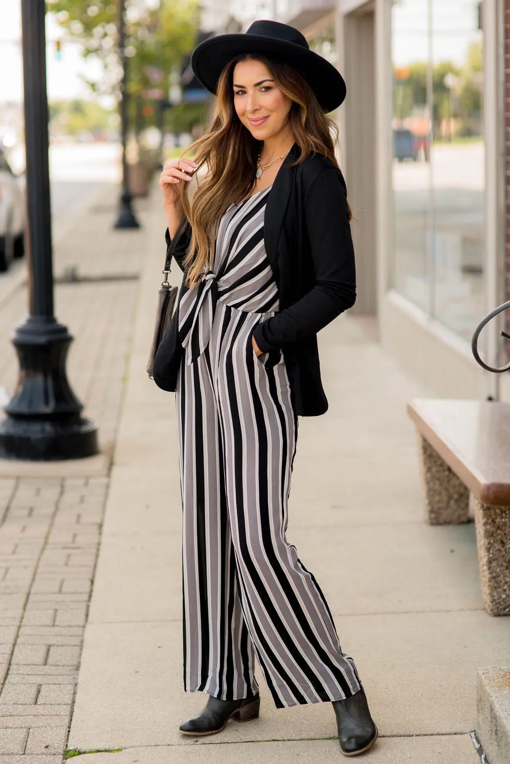 Vertical Striped Tank Jumpsuit