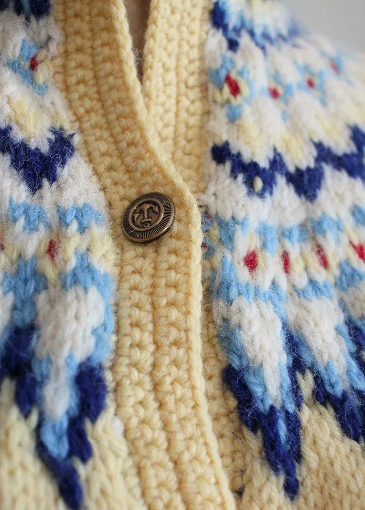 Vintage Hand Knit Fair Isle Cardigan