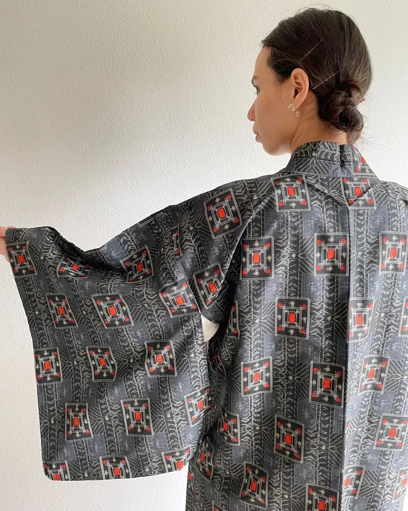 Wabi Sabi Pattern Oshima Tsumugi Haori Kimono Jacket