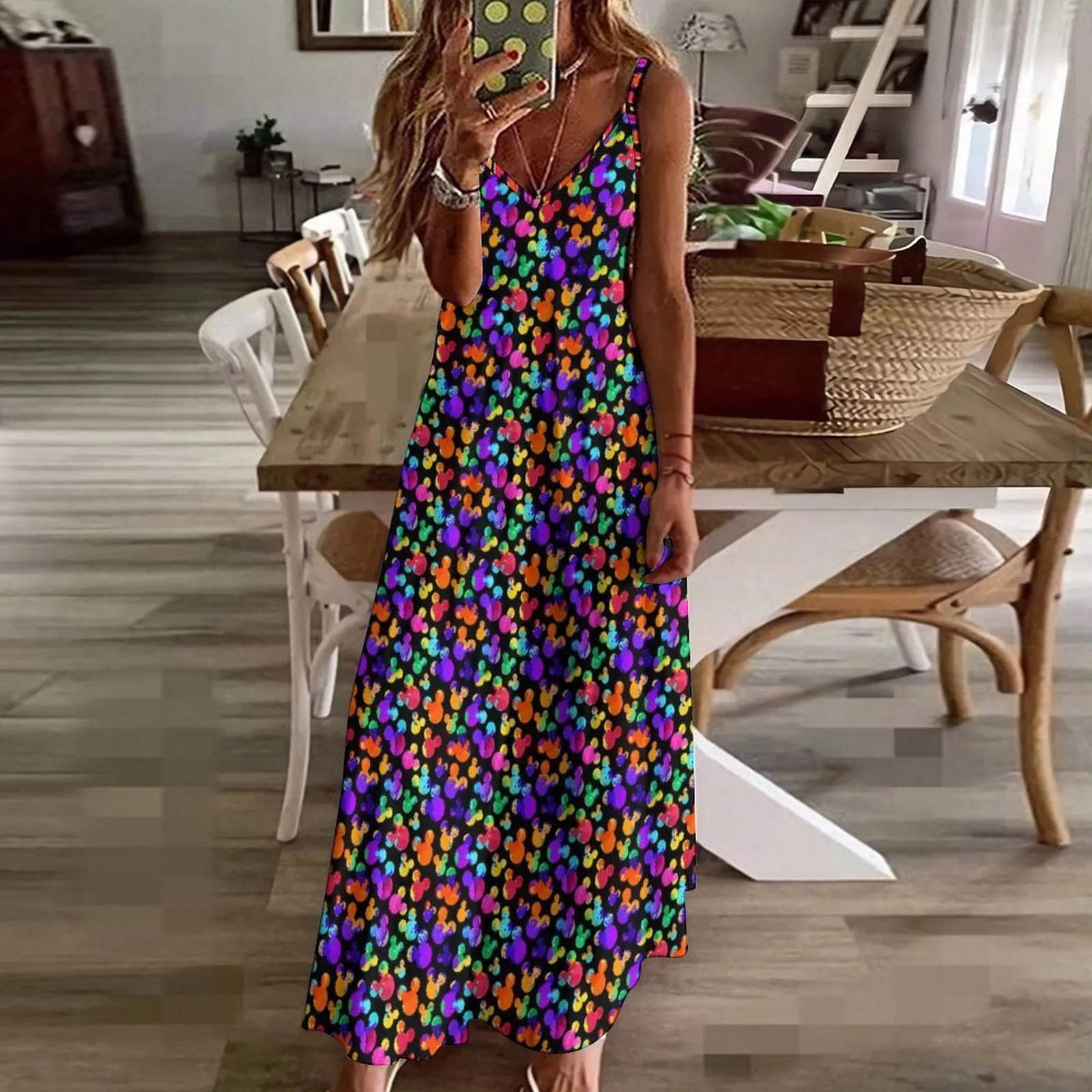 Watercolor Women's Summer Slip Long Dress