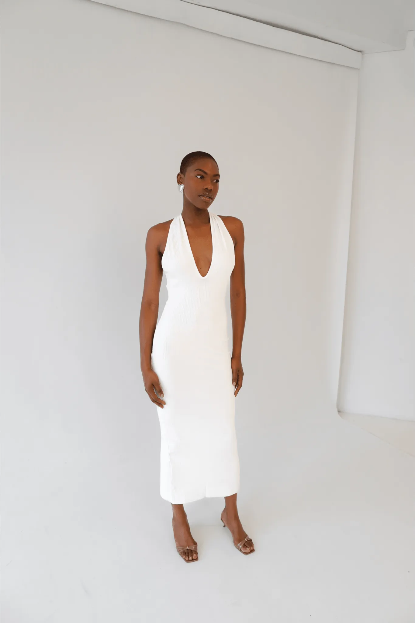 White Halter Dress Nara