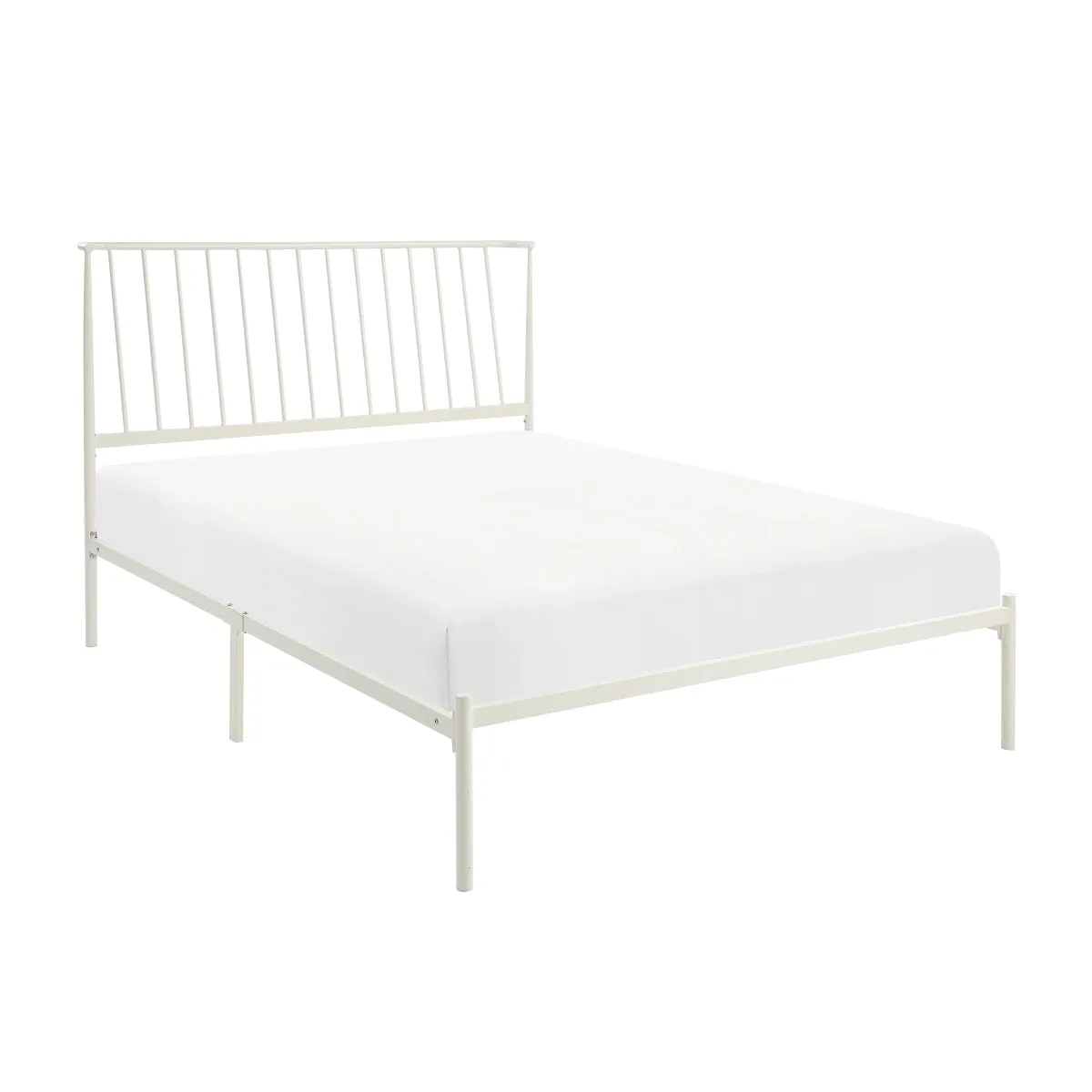 White Queen Platform Bed - Modern Design, Affordable Price