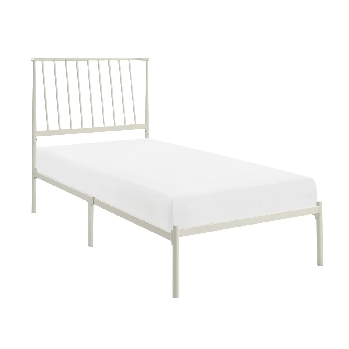 White Twin Platform Bed - Modern & Sturdy Design