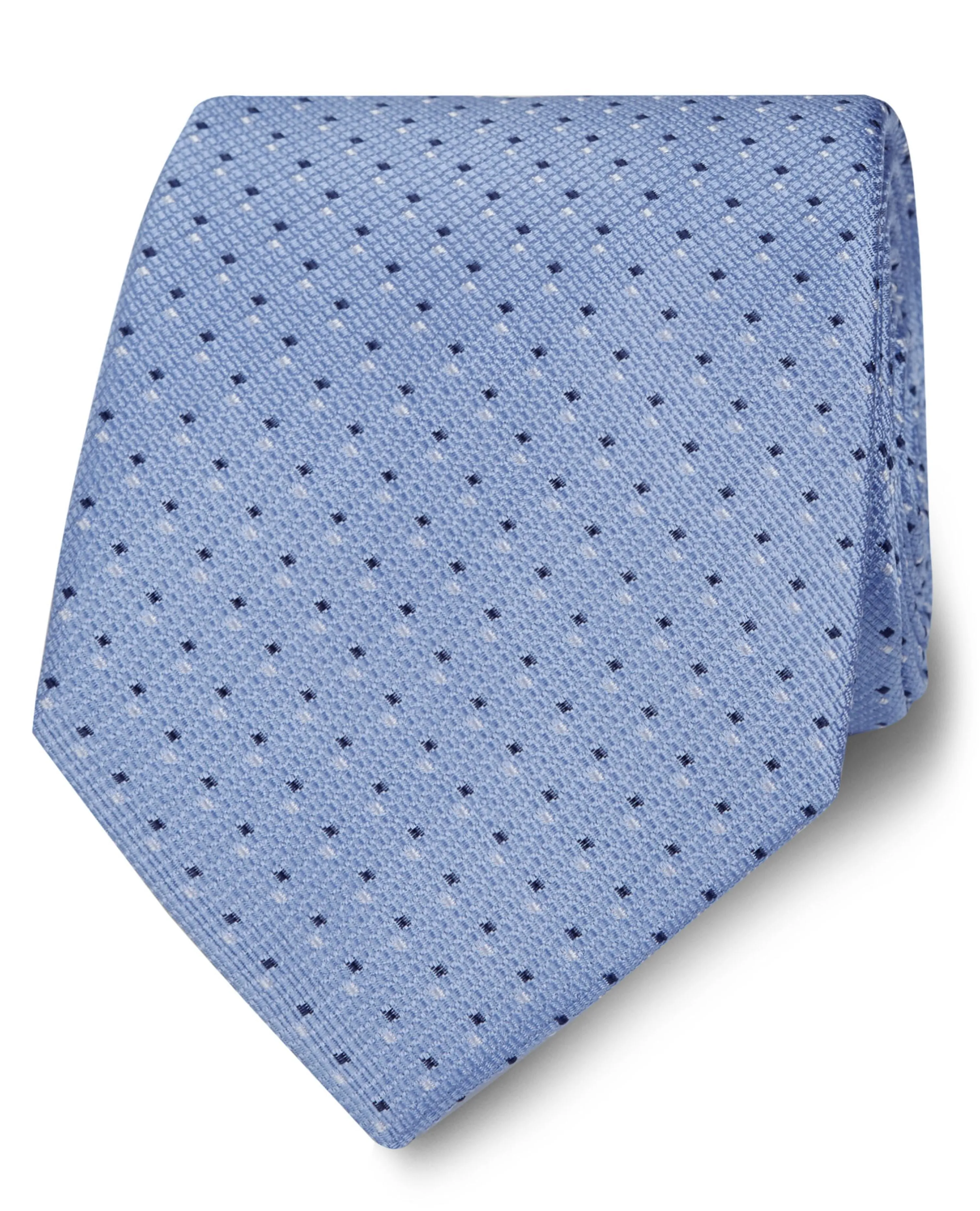 Wide Blue Double Dash Silk Tie