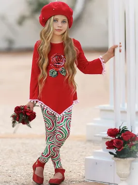 Winter Romance Pom Pom Tunic and Legging Set