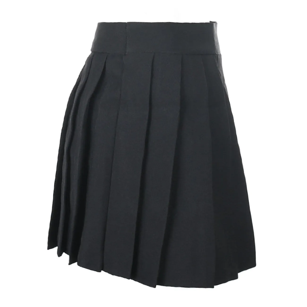 WLS Dark Fake Two-piece Strap Pleated Skirt