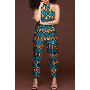 Women Sleeveless Printed Strapless Jumpsuit - WJC63508