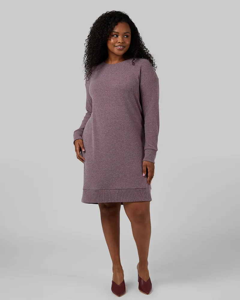 WOMEN'S SOFT SWEATER KNIT CREW DRESS