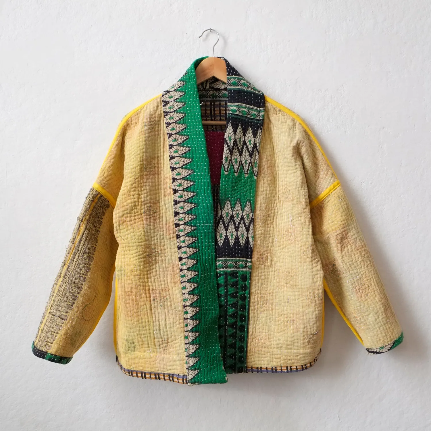 XXS Handdrawn Plaid with Green Anoushka Jacket LM107