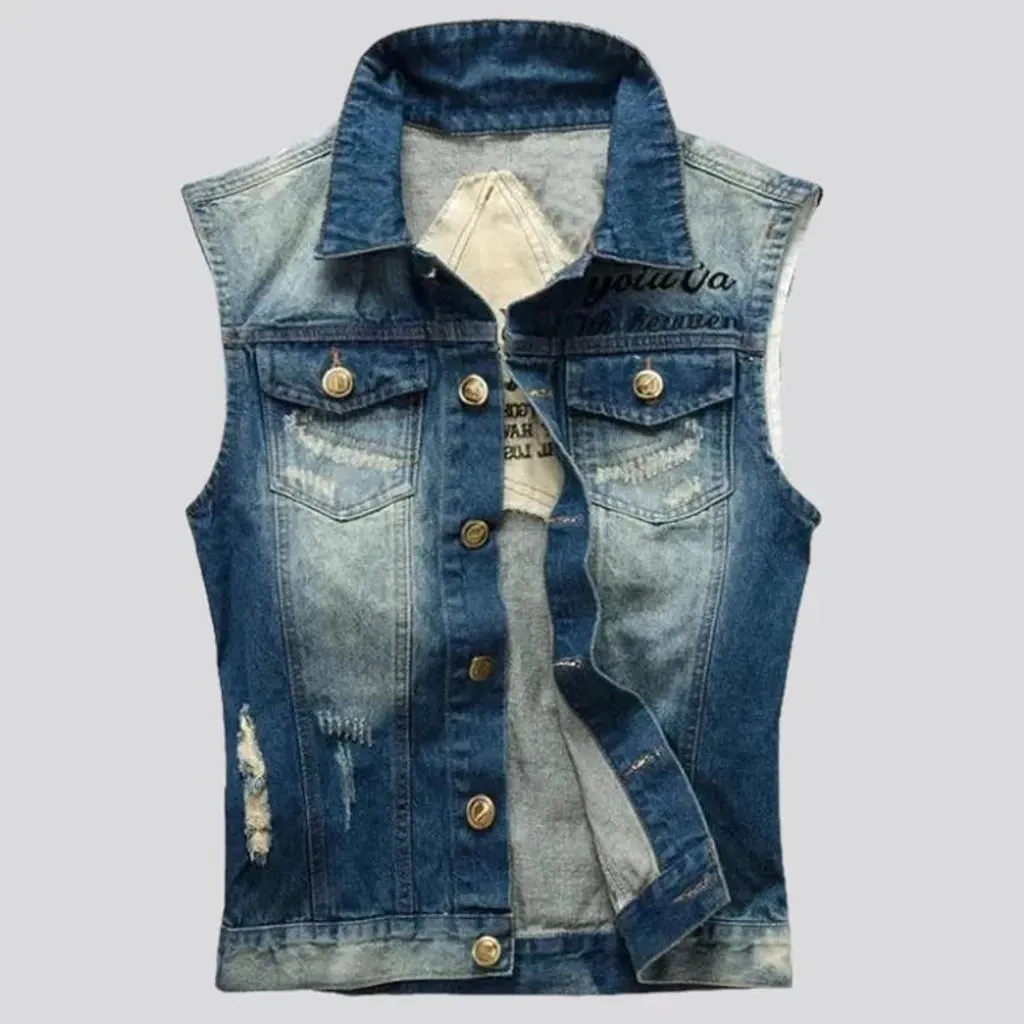 Y2k slim men's jeans vest